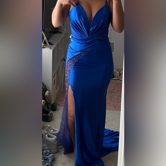 Blue and white pottery inspired evening gown main image 1